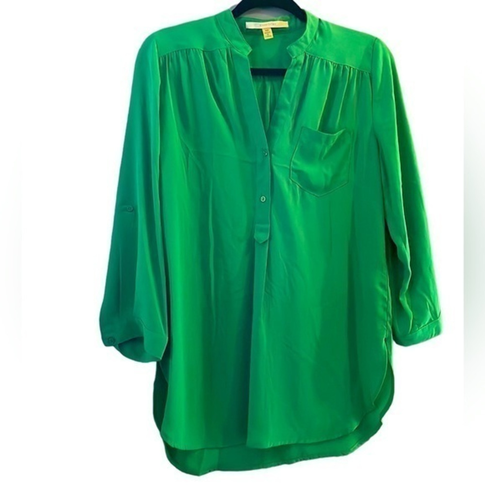 New 41 Hawthorn‎ Green Tunic Roll Tab Sleeve Pullover Women's Size Medium (M)